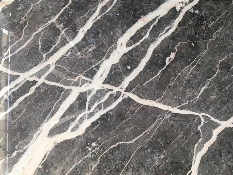 Sky Fall Grey Marble Tile & Slab, with White Vein from China