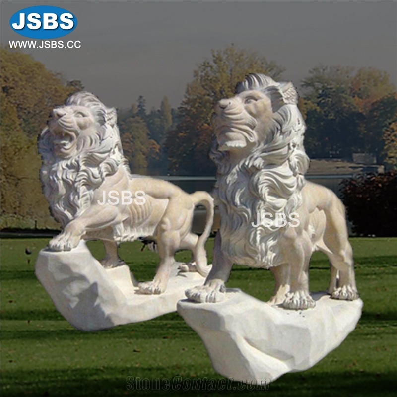 Outdoor Garden Decor Marble Animal Lion Statue Sculpture