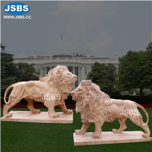 Outdoor Garden Decor Marble Animal Lion Statue Sculpture