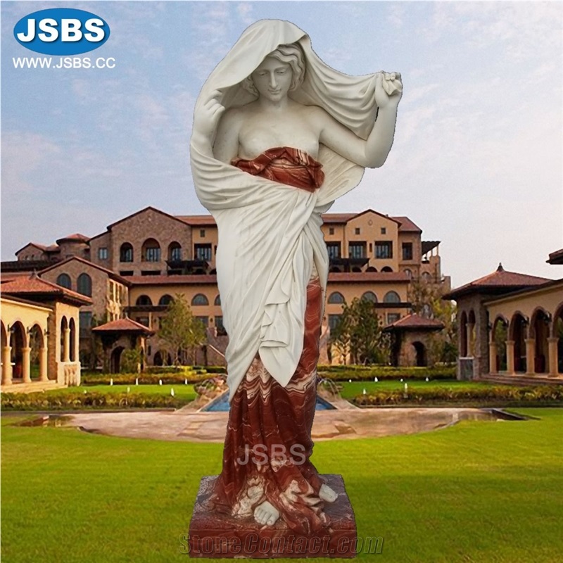 Natural Stone Carved Garden Marble Girl Statue Sculpture
