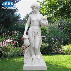 Natural Stone Carved Garden Marble Girl Statue Sculpture