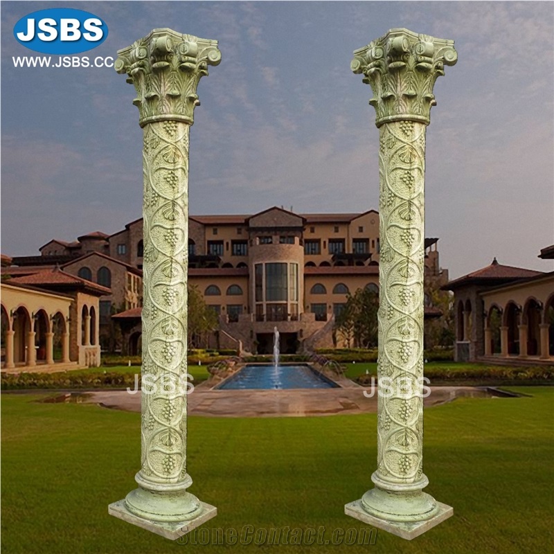 Stone Carved Roman Sculptured Column Pillars