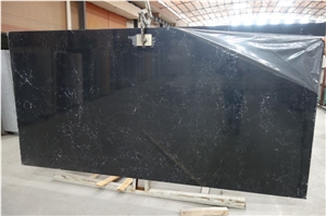 White Vein Black Quartz Tiles & Slabs,Engineered Stone