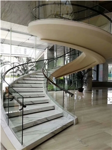 Bianco Calaccata Marble Stairs for Luxury House/Custom Made