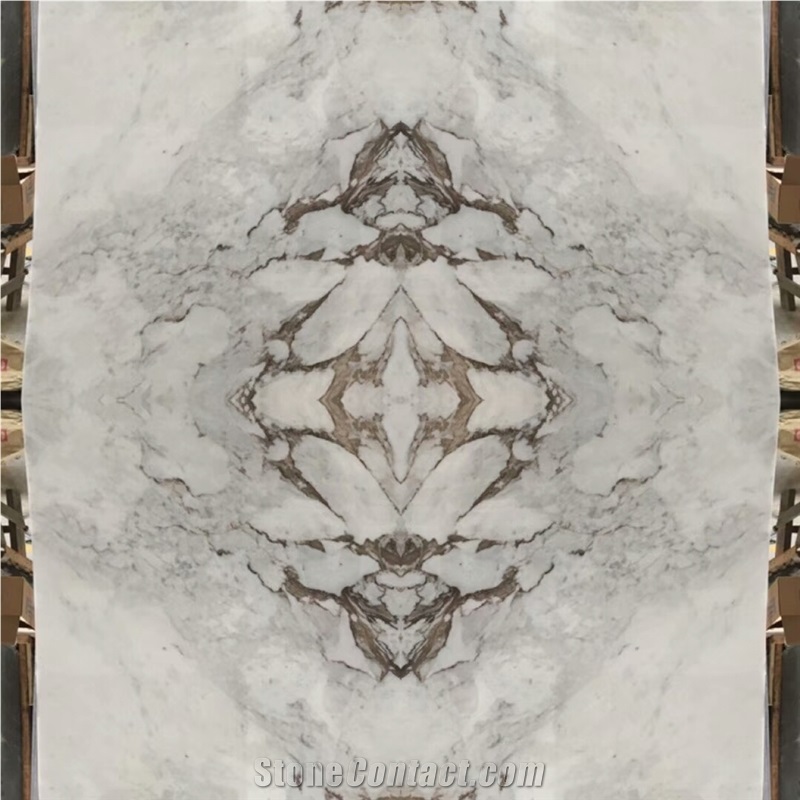 California White Marble Book Match for Interial Wall and Floor Tile