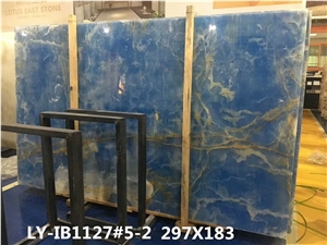 China Blue Onyx Backlight for Interial Wall and Floor Covering/Tiles
