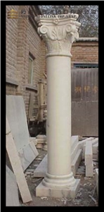 China Beige Sandstone Roman Column,Beige Pillar