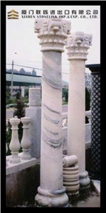 China Juparana Granite Column Granite Roman Pillar