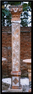 Muticolor Red Granite Column Granite Roman Column