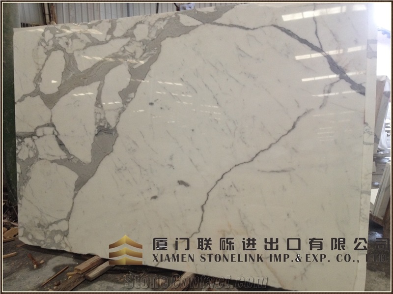 Statuario White Marble Kitchen Tops, Countertop
