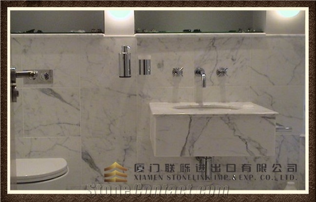 Statusario White Marble Bath Tops/ Vanity Top
