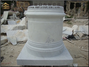 White Marble Roman Carving Column Base Pillar Base