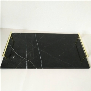China Oriental White Rectangle Marble Serving Tray
