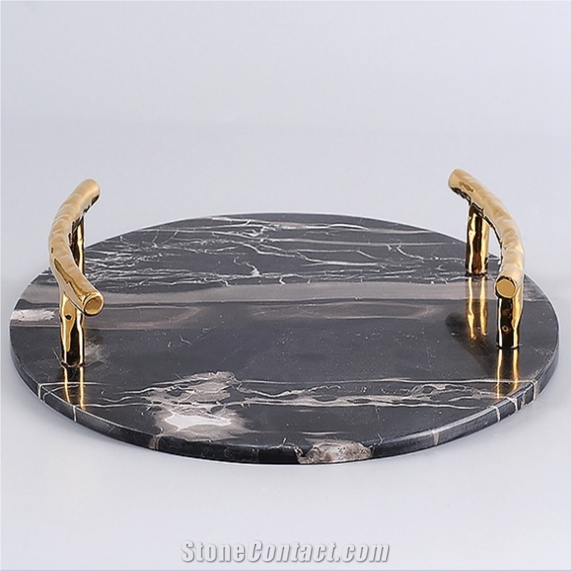China Oriental White Rectangle Marble Serving Tray