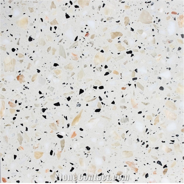 Beige Terrazzo - Colored Snow Terrazzo Floor Tile