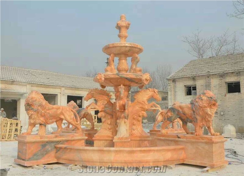 Handcarved Marble Outdoor Garden Water Fountain