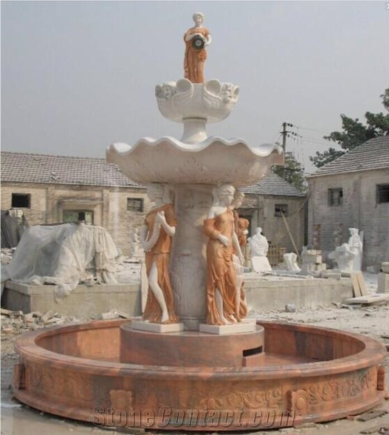 Handcarved Marble Outdoor Garden Water Fountain