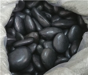 Polished Black River Stone Pebbles