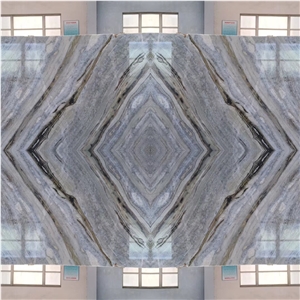 Blue Crystal Marble Slab,Elegant Blue Marble Tile