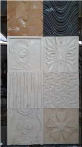 Marble 3d Cnc Wall Panel,Sculpture Stone Tile
