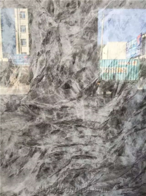 Translucent Ice Grey White Marble Slab and Tile