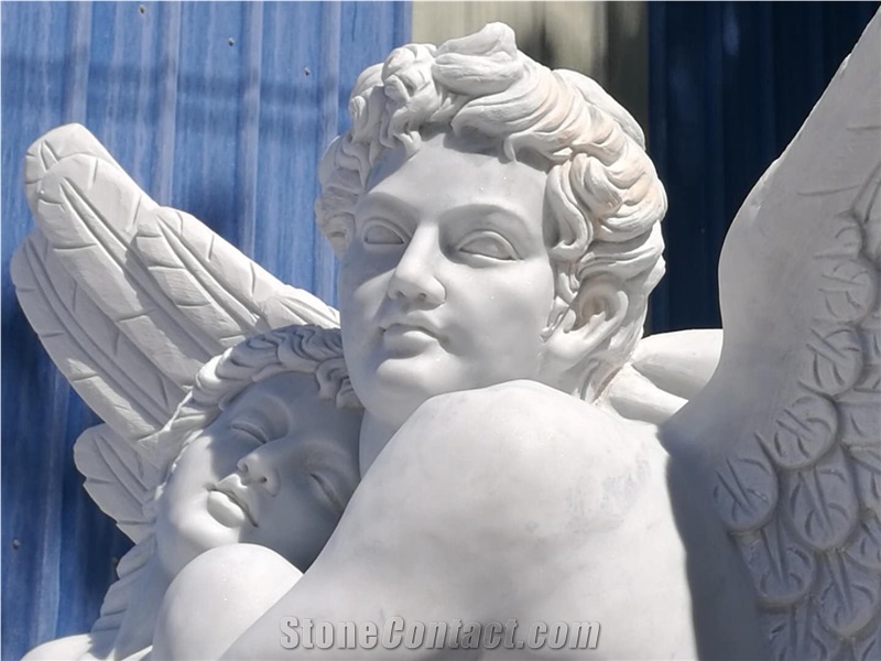 China White Marble Angel Sculptures Garden Statues