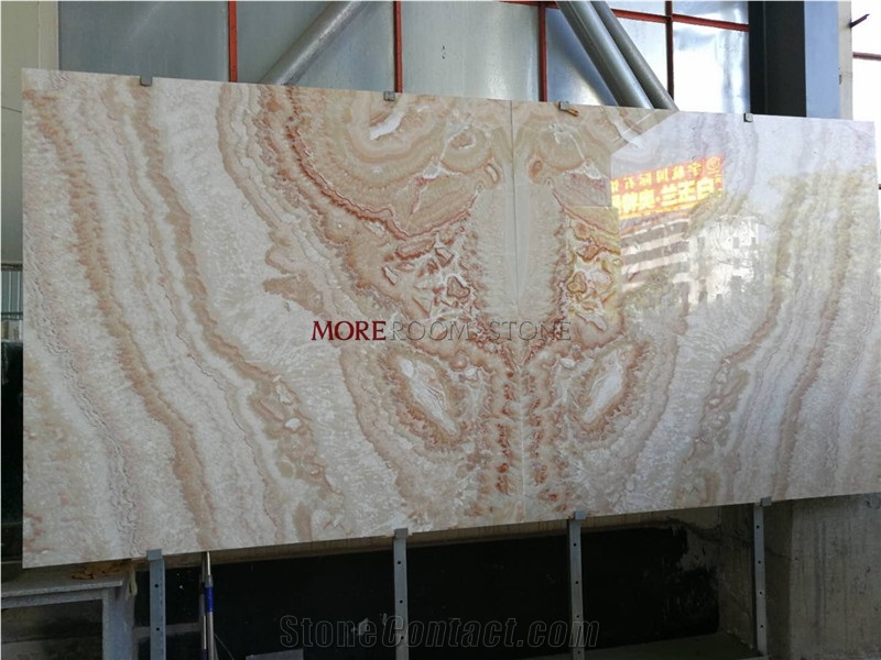 Book Matched Beige Marble Stone Slab