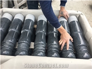 Black Granite Column Capitals Scast Stone Shafts