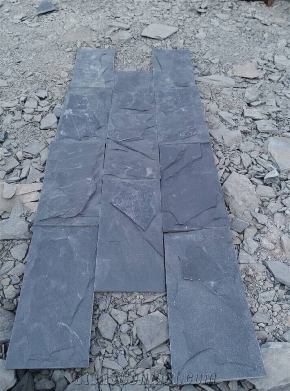 Black Granite Mushroom Stone Wall Tiles Cladding