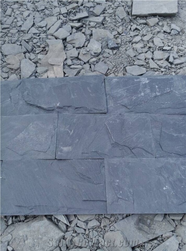 Black Granite Mushroom Stone Wall Tiles Cladding