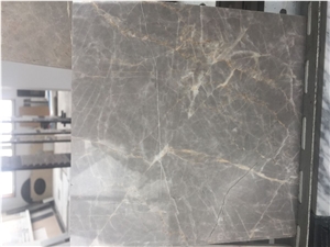 New Grey Marble Tiles Slabs Kitchen Installationd