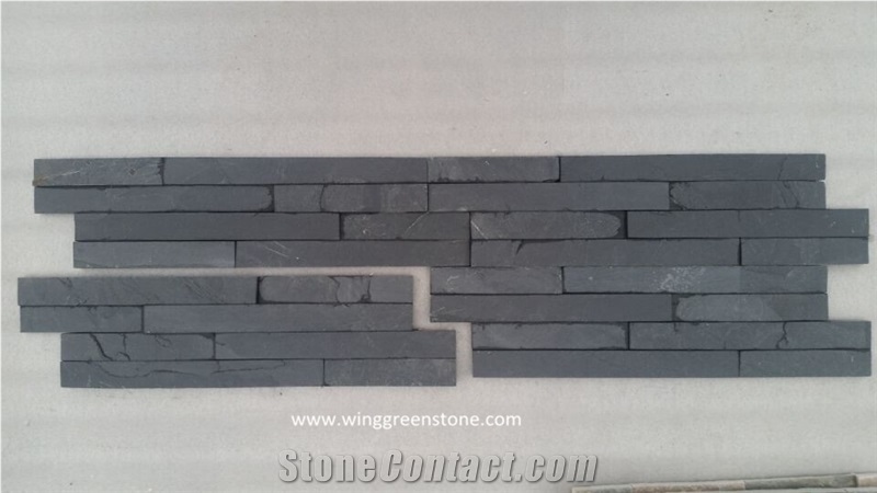 Black Slate Cultured Stone, Veneer Stack Walling