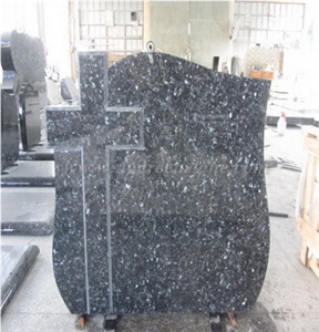 Blue Pearl Granite Poland Cross Tombstones