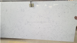 Carrara White Quartz Stone Slabs Tiles for Countertop