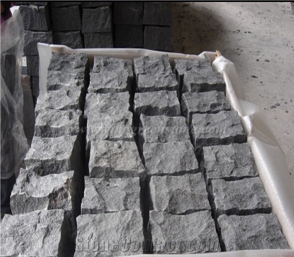 Chinese G684 Basalt Cubes Paving Stone Natural