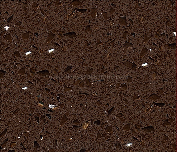 Crystal Dark Brown Quartz Slab/Top/Tile Winggreen
