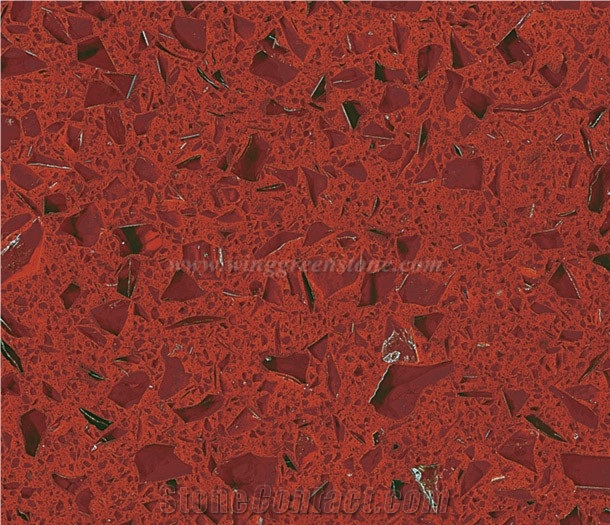 Crystal Red Quartz Stone Man-Made, Winggreen