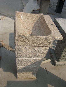 G682 Granite Stone Pedestal Wash Basin,