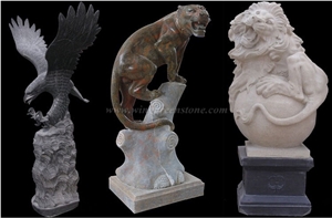 Granite Animal Sculptures, Garden Handcarved