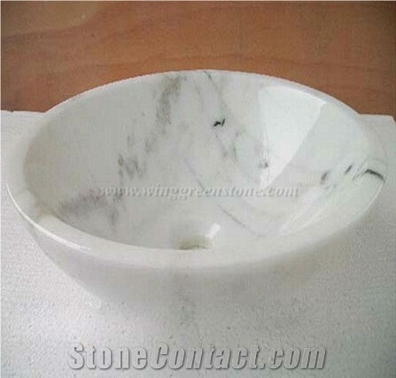 Guangxi White Marble Wash Sinks for Bathroom Use,