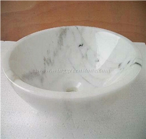 Guangxi White Marble Wash Sinks for Bathroom Use,