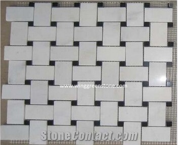 Hexagon/Rectangular Mosaic White Marble Tile