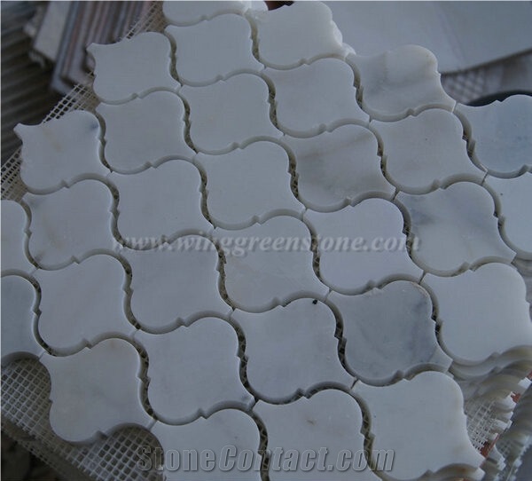 Lantern Shape White Marble Mosaic Tiles