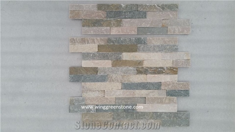 Multicolor Slate Cultured Stone, Stacked Walling