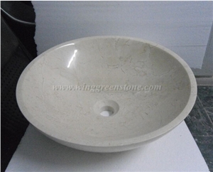 New Cream Marfil Marble Wash Bowls for Bathroom