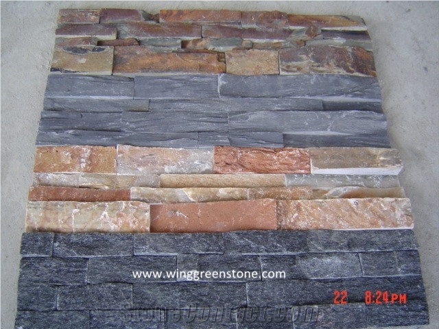 Rustic Slate Cultured Stone, Stacked Stone Panel