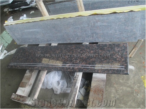 Tan Brown Granite Stair with Groove from China - StoneContact.com