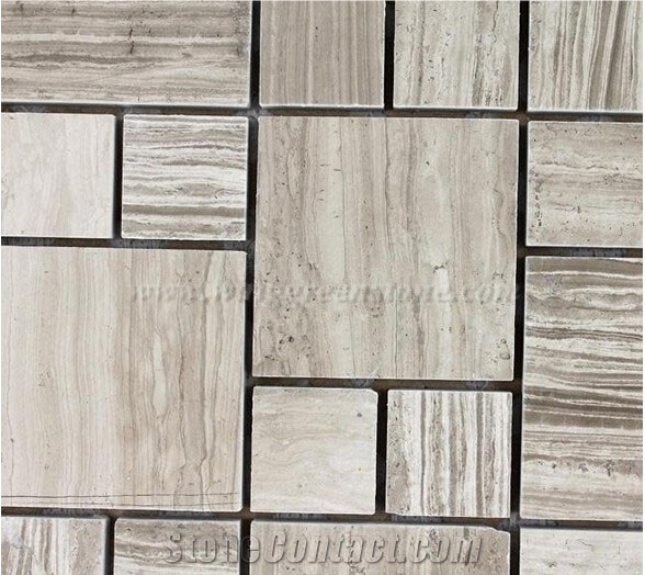 Wood Grain Grey Marble Mosaic, Bathroom Tiles