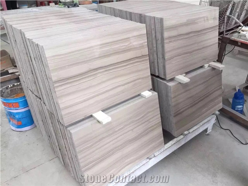 Athens Grey Wood Marble Slabs Floor Tiles 60x30