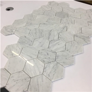 Bianco Carrara White Marble Hexagon Mosaic